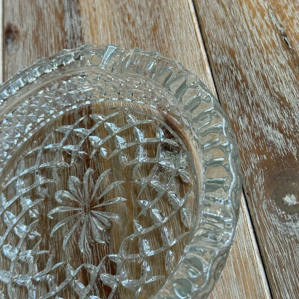 Vintage Ashtray Clear Glass 5”